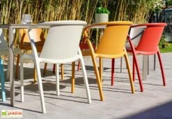 Salon De Jardin : 1 Table Aluminium 200 X 90 Cm Taupe + 8 Fauteuils – Fado -Solid || Mikado || Hevea Soldes Boutique fauteuils jardin polypropylene colore fado