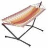 Set Hamac Avec Support En Métal Latina Rouge Orange Ecru