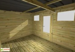 Abri De Jardin En Bois De Pin Traité Avec Auvent Et Plancher – 20,5 M² -Solid || Mikado || Hevea Soldes Boutique interieur abri jardin avec plancher