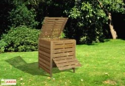 Composteur Bois Avec Trappe Et Couvercle - 800 L -Solid || Mikado || Hevea Soldes Boutique ma compost100089