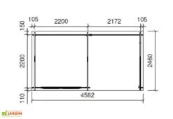 Abri De Jardin En Bois D’Épicéa Brut Avec Auvent Sophy 10 M² 9 Abri De Jardin En Bois D’Épicéa Brut Avec Auvent Sophy 10 M² -Solid || Mikado || Hevea Soldes Boutique plan abri sophy