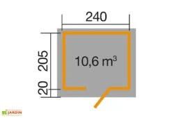 Abri De Jardin Adossé En Bois D’épicéa Brut 260 T1 – 4,94 M² -Solid || Mikado || Hevea Soldes Boutique plan dimensions abri jardin adosse bois 260 t1