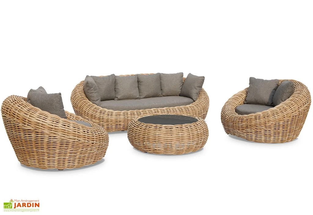 Salon De Jardin 5 Places En Aluminium Et Résine Tressée Moorea 2 Salon De Jardin 5 Places En Aluminium Et Résine Tressée Moorea – Image 2