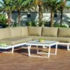 Hevea Salon De Jardin Bas En Aluminium Blanc Loira - 5 Places