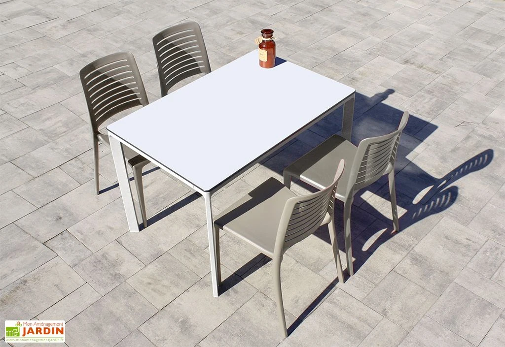 Salon De Jardin : 1 Table Aluminium 120 X 80 Cm + 4 Chaises – Park 1 Salon De Jardin : 1 Table Aluminium 120 X 80 Cm + 4 Chaises – Park