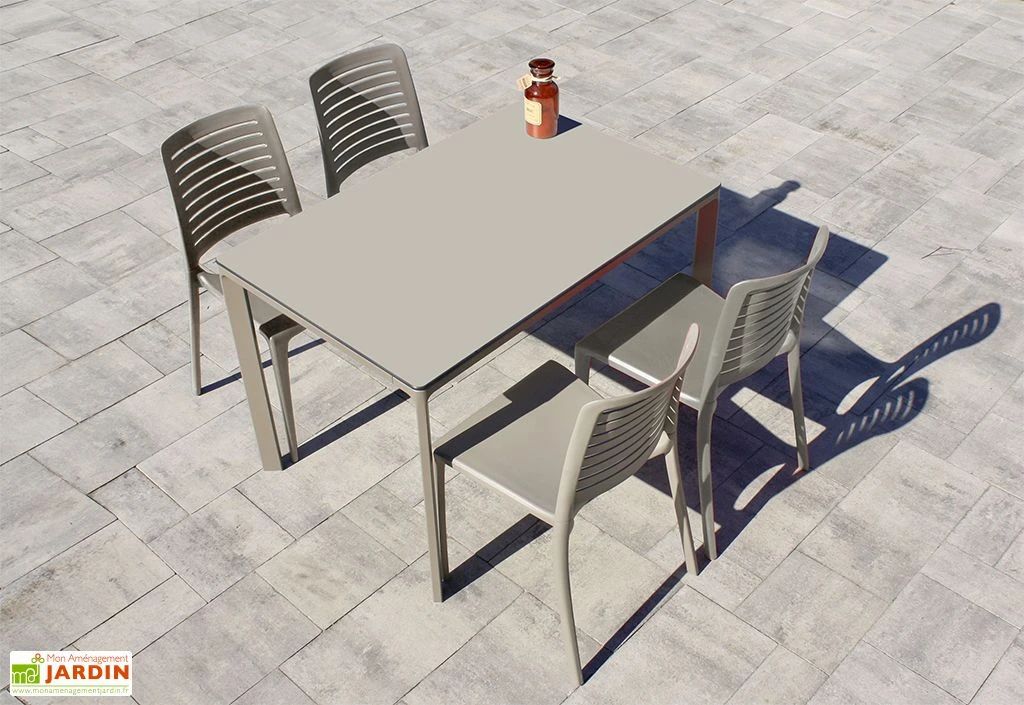 Salon De Jardin : 1 Table Aluminium 120 X 80 Cm + 4 Chaises – Park 3 Salon De Jardin : 1 Table Aluminium 120 X 80 Cm + 4 Chaises – Park – Image 3