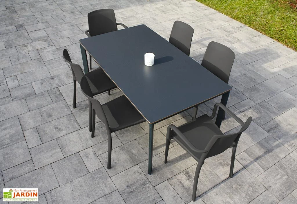 Salon De Jardin : 1 Table Aluminium 160 X 90 Cm + 4 Chaises + 2 Fauteuils – Hall 2 Salon De Jardin : 1 Table Aluminium 160 X 90 Cm + 4 Chaises + 2 Fauteuils – Hall – Image 2