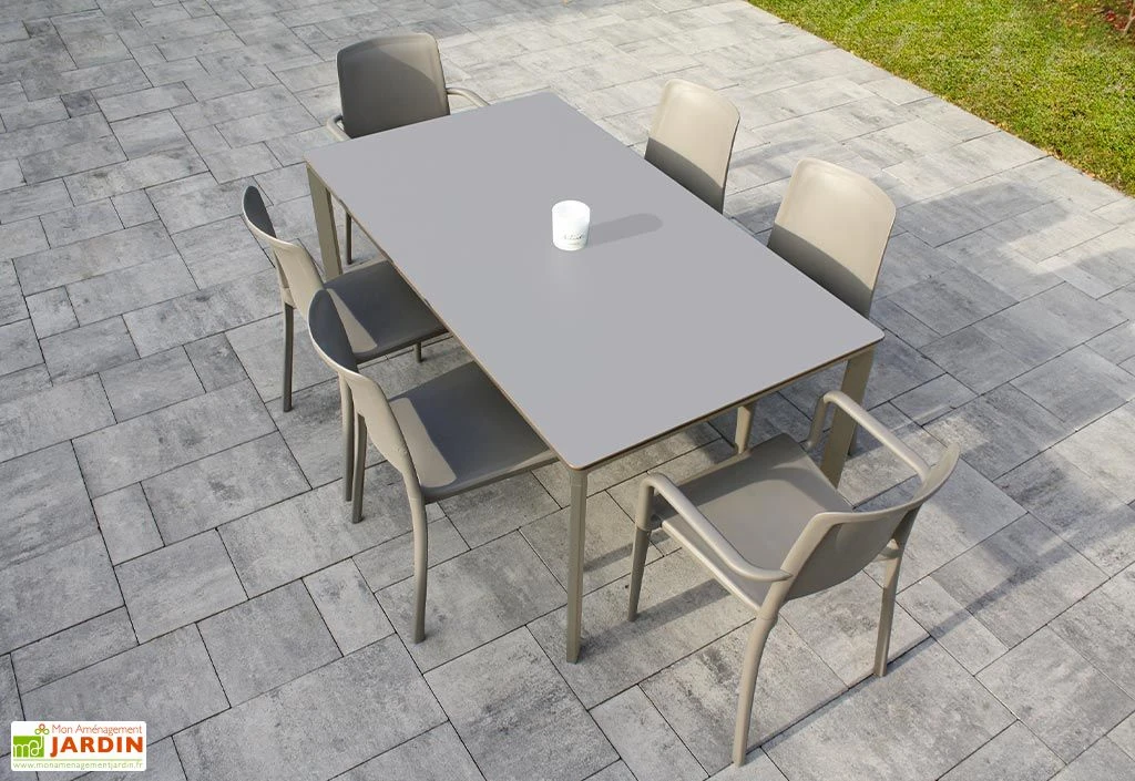 Salon De Jardin : 1 Table Aluminium 160 X 90 Cm + 4 Chaises + 2 Fauteuils – Hall 3 Salon De Jardin : 1 Table Aluminium 160 X 90 Cm + 4 Chaises + 2 Fauteuils – Hall – Image 3