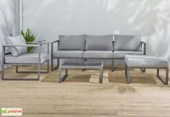 Salon De Jardin 5 Places En Aluminium - Lima -Solid || Mikado || Hevea Soldes Boutique salon jardin 5 places alu lima gris