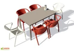 Salon De Jardin : 1 Table Aluminium 160 X 90 Cm + 6 Fauteuils – Fado 8 Salon De Jardin : 1 Table Aluminium 160 X 90 Cm + 6 Fauteuils – Fado -Solid || Mikado || Hevea Soldes Boutique salon jardin 6 personnes aluminium taupe