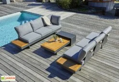 Salon De Jardin 6 Places En Aluminium Et Acacia - Vanuatu 8 Salon De Jardin 6 Places En Aluminium Et Acacia - Vanuatu -Solid || Mikado || Hevea Soldes Boutique salon jardin 6 places aluminium bois