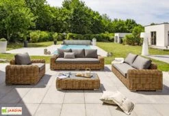 Salon De Jardin 6 Places En Aluminium Et Résine Tressée Bora Bora