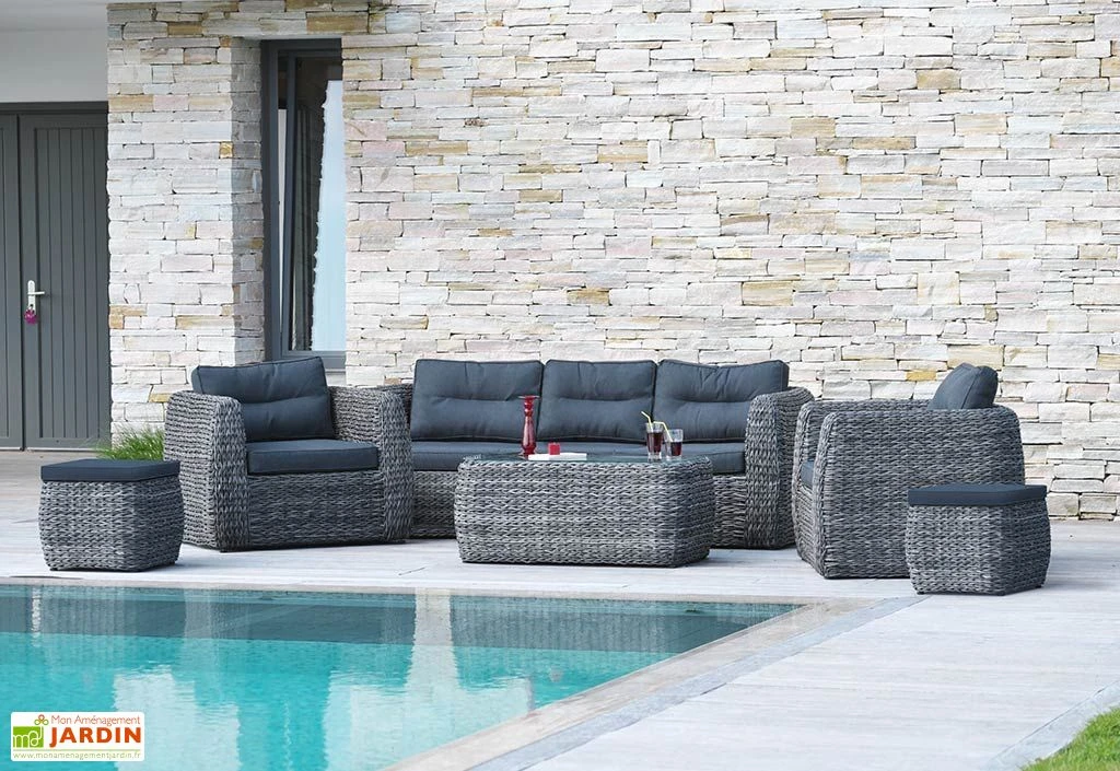 Salon De Jardin 7 Places Aluminium Et Résine Tressée Bahamas 2 Salon De Jardin 7 Places Aluminium Et Résine Tressée Bahamas – Image 2