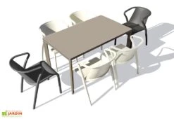 Salon De Jardin : 1 Table Aluminium 160 X 90 Cm + 6 Fauteuils – Fado 11 Salon De Jardin : 1 Table Aluminium 160 X 90 Cm + 6 Fauteuils – Fado -Solid || Mikado || Hevea Soldes Boutique salon jardin 8 places aluminium taupe