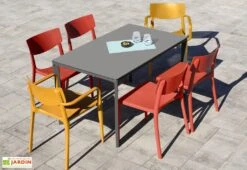 Salon De Jardin : 1 Table 160 X 90 Cm + 4 Chaises + 2 Fauteuils – Town