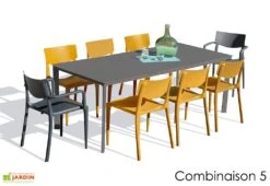 Salon De Jardin : 1 Table 200 X 90 Cm + 6 Chaises + 2 Fauteuils – Town -Solid || Mikado || Hevea Soldes Boutique salon jardin alu 8 places gris anthracite jaune 1