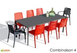 Salon De Jardin : 1 Table 200 X 90 Cm + 6 Chaises + 2 Fauteuils – Park -Solid || Mikado || Hevea Soldes Boutique salon jardin alu 8 places gris anthracite rouge