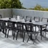 Salon De Jardin HPL Star : Table Extensible + 8 Fauteuils + 4 Chaises