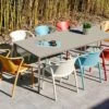 Salon De Jardin : 1 Table Aluminium 200 X 90 Cm Taupe + 8 Fauteuils – Fado