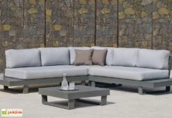 Hevea Salon De Jardin En Aluminium Anastacia Blanc + Coussins Gris Marinland 7 Hevea Salon De Jardin En Aluminium Anastacia Blanc + Coussins Gris Marinland -Solid || Mikado || Hevea Soldes Boutique salon jardin aluminium anastacia 1 canape angle 1 table basse 3