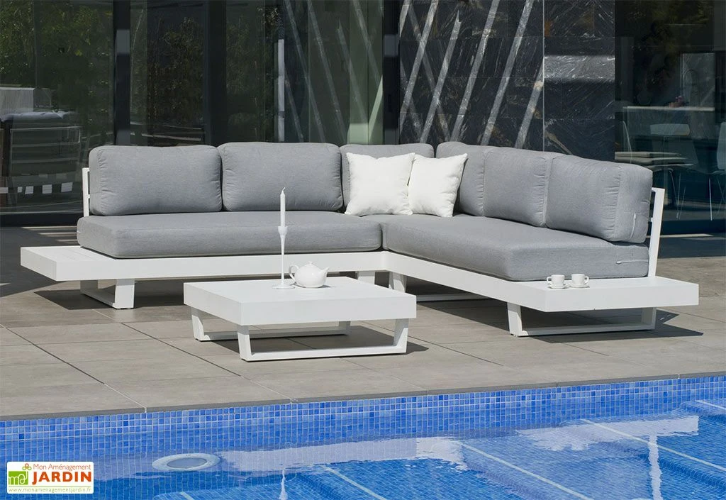Hevea Salon De Jardin En Aluminium Anastacia Blanc + Coussins Gris Marinland 1 Hevea Salon De Jardin En Aluminium Anastacia Blanc + Coussins Gris Marinland
