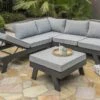 Salon De Jardin D'Angle Aluminium Gris Anthracite New-York