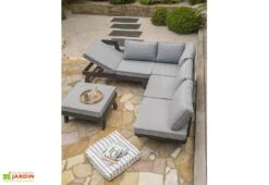 Salon De Jardin D'Angle Aluminium Gris Anthracite New-York -Solid || Mikado || Hevea Soldes Boutique salon jardin aluminium anthracite new york 9