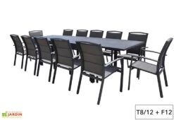 Salon De Jardin Aluminium Modulo Gris Anthracite (TB + FT) -Solid || Mikado || Hevea Soldes Boutique salon jardin aluminium gris anthracite modulo 4 12 personnes 5