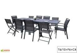 Salon De Jardin Aluminium Modulo Gris Anthracite (TB + FT + CH) 8 Salon De Jardin Aluminium Modulo Gris Anthracite (TB + FT + CH) -Solid || Mikado || Hevea Soldes Boutique salon jardin aluminium gris anthracite modulo 4 12 personnes chaise fauteuil 4