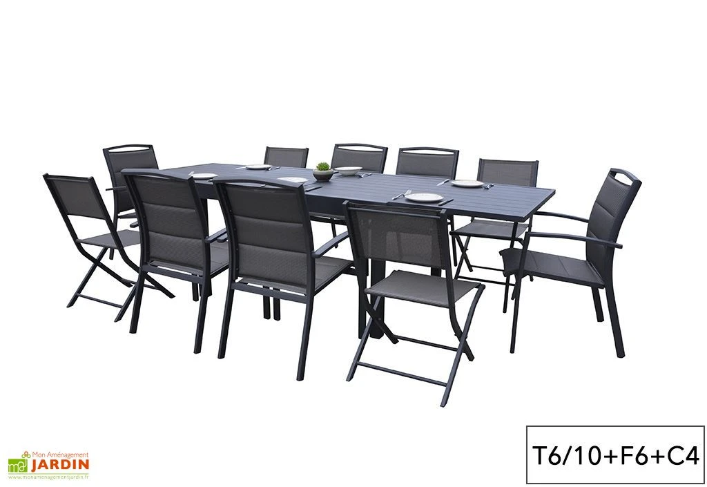 Salon De Jardin Aluminium Modulo Gris Anthracite (TB + FT + CH) 3 Salon De Jardin Aluminium Modulo Gris Anthracite (TB + FT + CH) – Image 3