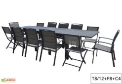 Salon De Jardin Aluminium Modulo Gris Anthracite (TB + FT + CH) 9 Salon De Jardin Aluminium Modulo Gris Anthracite (TB + FT + CH) -Solid || Mikado || Hevea Soldes Boutique salon jardin aluminium gris anthracite modulo 4 12 personnes chaise fauteuil 5