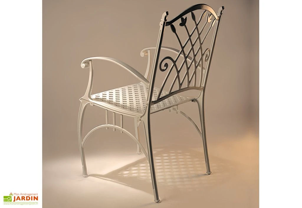 Salon De Jardin En Aluminium Puerto : 1 Table + 4 Fauteuils 2 Salon De Jardin En Aluminium Puerto : 1 Table + 4 Fauteuils – Image 2