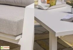 Salon De Jardin En Aluminium Blanc Table Canapé 5 Places - Ibiza 7 Salon De Jardin En Aluminium Blanc Table Canapé 5 Places - Ibiza -Solid || Mikado || Hevea Soldes Boutique salon jardin aluminium table basse canape 5places ibiza 1