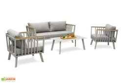 Salon De Jardin 5 Places En Aluminium Napoli Gris 7 Salon De Jardin 5 Places En Aluminium Napoli Gris -Solid || Mikado || Hevea Soldes Boutique salon jardin bas napoli 5 places