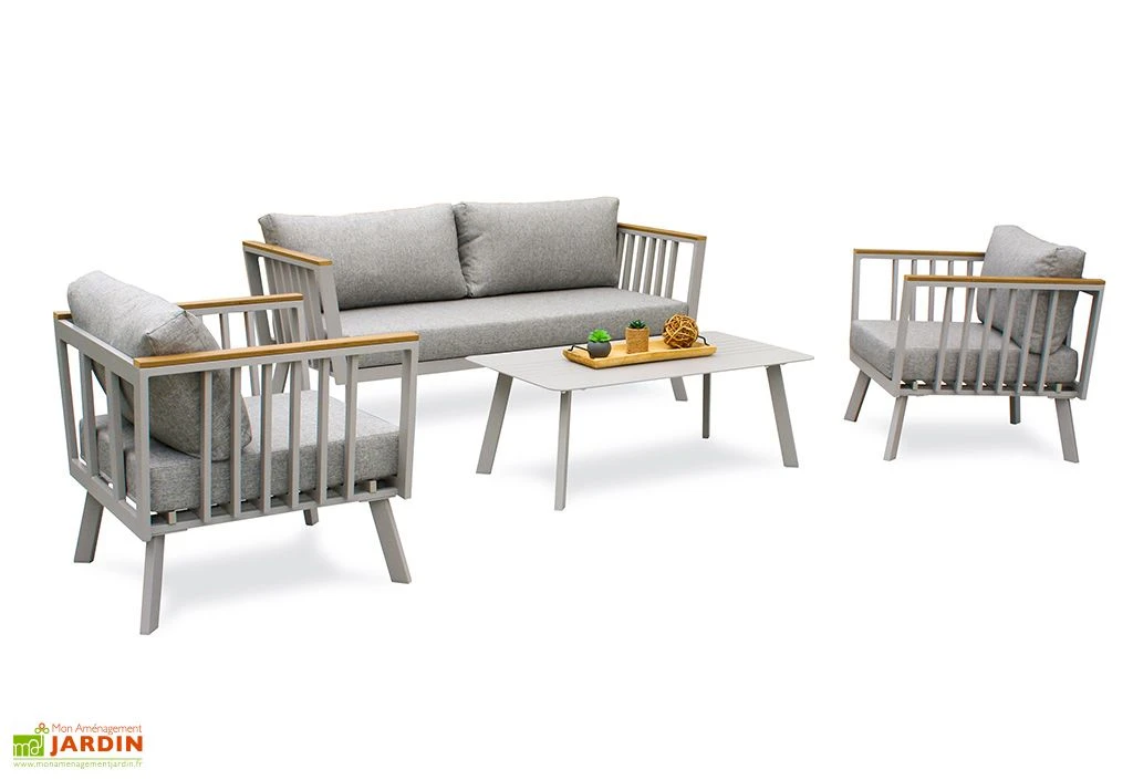 Salon De Jardin 5 Places En Aluminium Napoli Gris 3 Salon De Jardin 5 Places En Aluminium Napoli Gris – Image 3