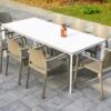 Salon De Jardin : 1 Table Aluminium 200 X 90 Cm + 8 Fauteuils – Dock