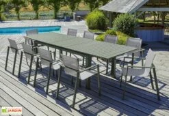 Salon De Jardin Haut 10 Places En Aluminium Et Textilène - Miami