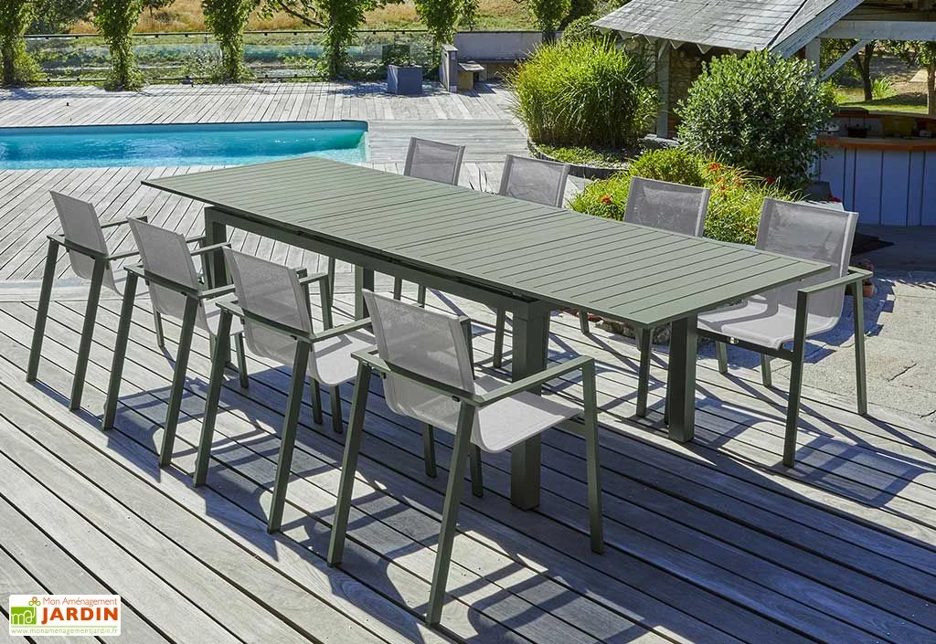 Salon De Jardin Haut 8 Places En Aluminium Et Textilène - Miami 1 Salon De Jardin Haut 8 Places En Aluminium Et Textilène - Miami