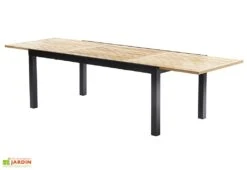 Salon De Jardin Bali Aluminium Et Teck : Table Extensible + 8 Fauteuils -Solid || Mikado || Hevea Soldes Boutique salon jardin manger bali alu teck rallonge 8 fauteuils noir 1