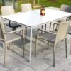 Salon De Jardin : 1 Table Aluminium 160 X 90 Cm + 6 Fauteuils – Hall