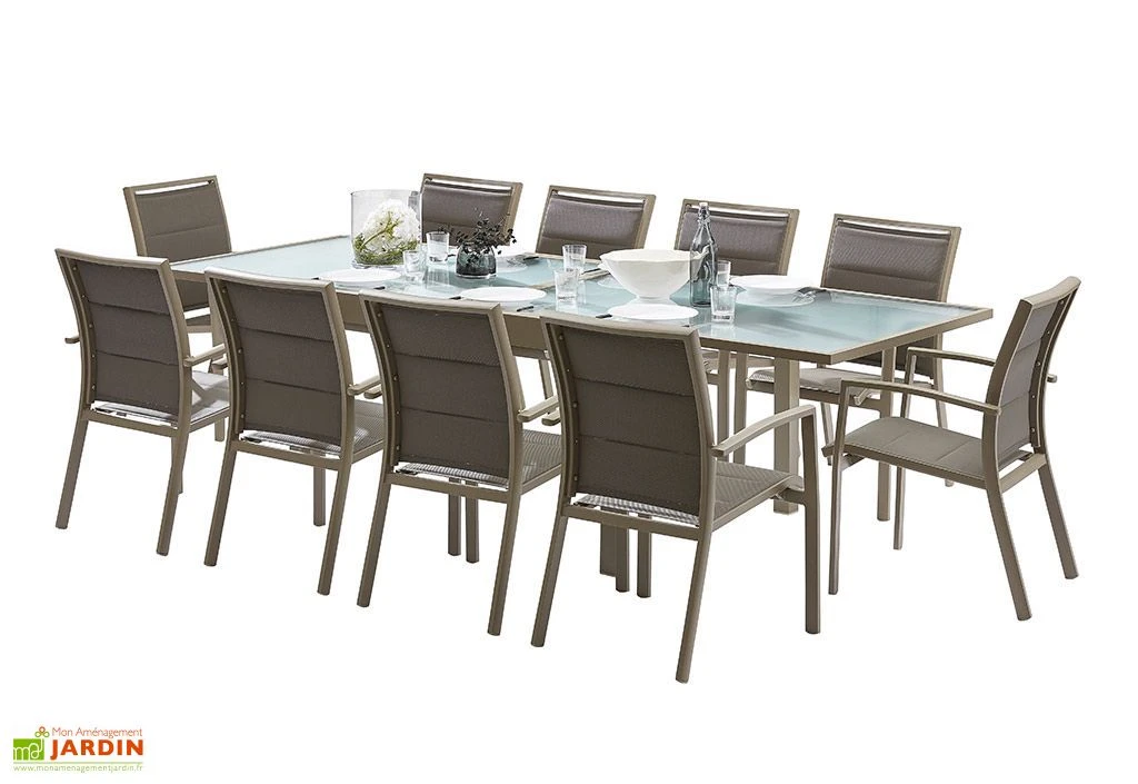 Salon De Jardin Modulo : Table Extensible + 10 Fauteuils 1 Salon De Jardin Modulo : Table Extensible + 10 Fauteuils