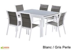 Salon De Jardin Modulo : Table Extensible + 6 Fauteuils -Solid || Mikado || Hevea Soldes Boutique salon jardin modulo wilsa table extensible 6fauteuils aluminium verre 4 1