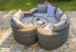 Salon De Jardin Rond En Aluminium Et Résine Tressée 8 Places - Nouméa 8 Salon De Jardin Rond En Aluminium Et Résine Tressée 8 Places - Nouméa -Solid || Mikado || Hevea Soldes Boutique salon jardin rond 8 places resine aluminium gris noumea 2