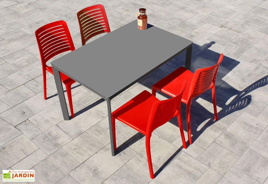 Salon De Jardin : 1 Table Aluminium 120 X 80 Cm + 4 Chaises – Park 2 Salon De Jardin : 1 Table Aluminium 120 X 80 Cm + 4 Chaises – Park – Image 2