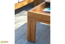 Salon De Jardin D’angle En Aluminium 5 Places - Majorque 9 Salon De Jardin D’angle En Aluminium 5 Places - Majorque -Solid || Mikado || Hevea Soldes Boutique salon jardin table aluminium plateau detail