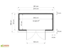 Abri De Jardin En Bois De Sapin Traité Skur 2 – 3,17 M² -Solid || Mikado || Hevea Soldes Boutique schema abri jardin bois skur 3m2