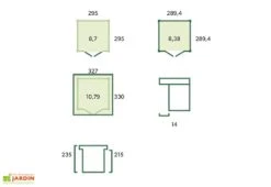 Abri De Jardin En Bois D’épicéa Brut Et Profilés En Aluminium - 8,7 M² -Solid || Mikado || Hevea Soldes Boutique schema abri jardin gardenas 8m2