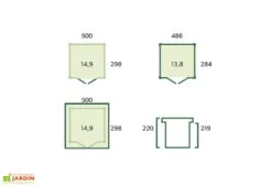 Abri De Jardin En Bois D’épicéa Brut 26 Mm – 14,9 M² -Solid || Mikado || Hevea Soldes Boutique schema dimensions abri jardin gardenas 14m2
