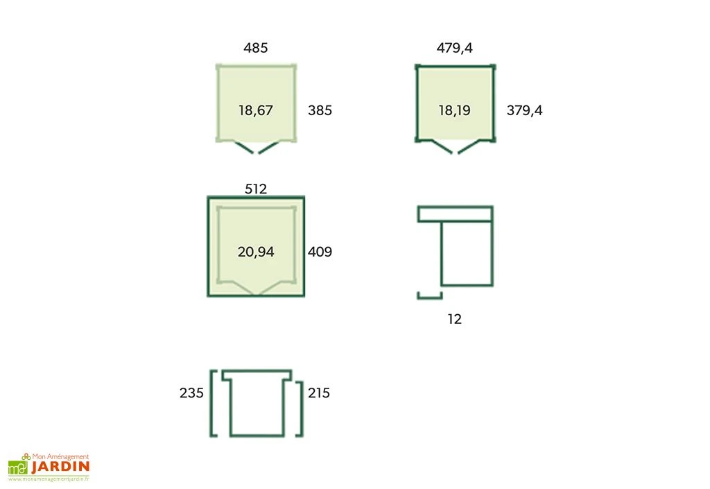 Abri De Jardin En Bois D’épicéa Brut Et Profilés En Aluminium - 18,7 M² 3 Abri De Jardin En Bois D’épicéa Brut Et Profilés En Aluminium - 18,7 M² – Image 3