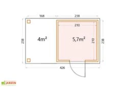 Abri De Jardin En Métal Avec Auvent Open Lounge Anthracite – 9,7 M² -Solid || Mikado || Hevea Soldes Boutique schema dimensions abri jardin open lounge 9m2
